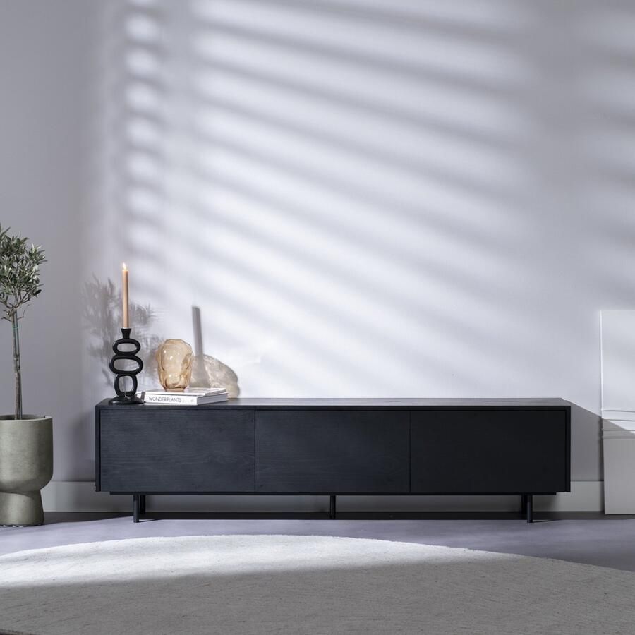 Bronx71 Tv-meubel Thomas zwart eiken 180 cm