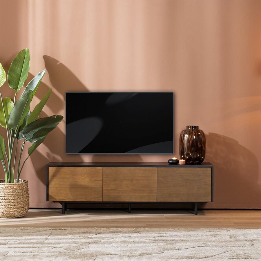 Bronx71 Tv-meubel Thomas zwart rustiek eiken 150 cm