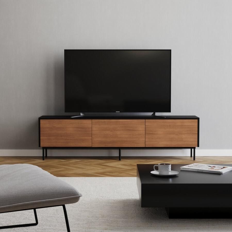 Bronx71 Tv-meubel Thomas zwart rustiek eiken 180 cm