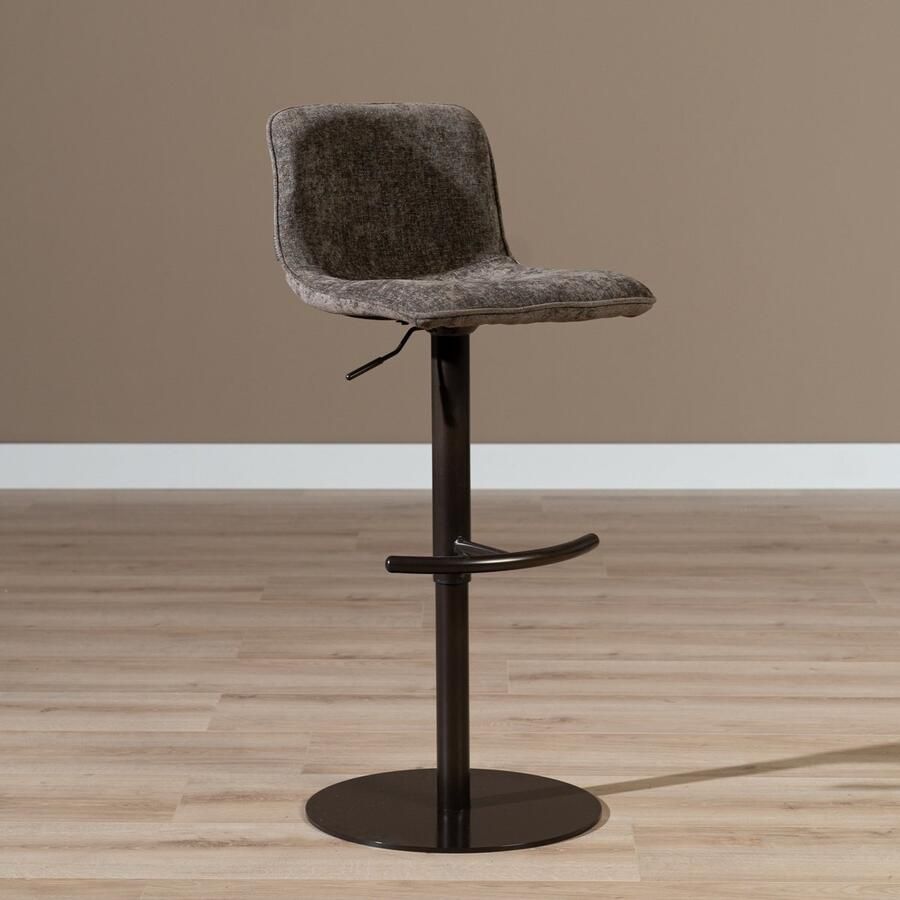 Bronx71 Velvet barkruk Jack bruin 60-82 cm barstoel