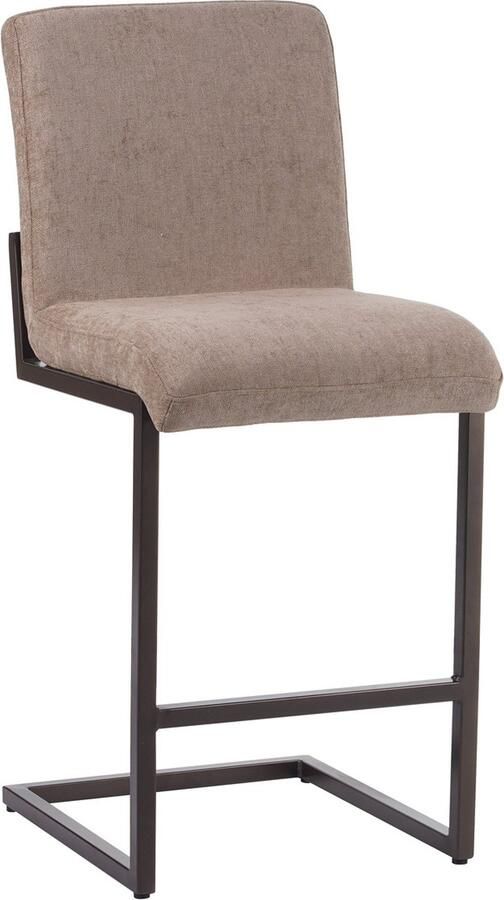 Bronx71 Velvet barkruk Lio taupe 70 cm barstoel - Foto 2