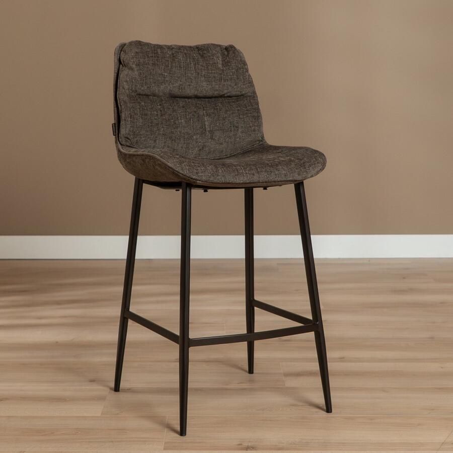 Bronx71 Velvet barkruk Trevi bruin 68 cm barstoel