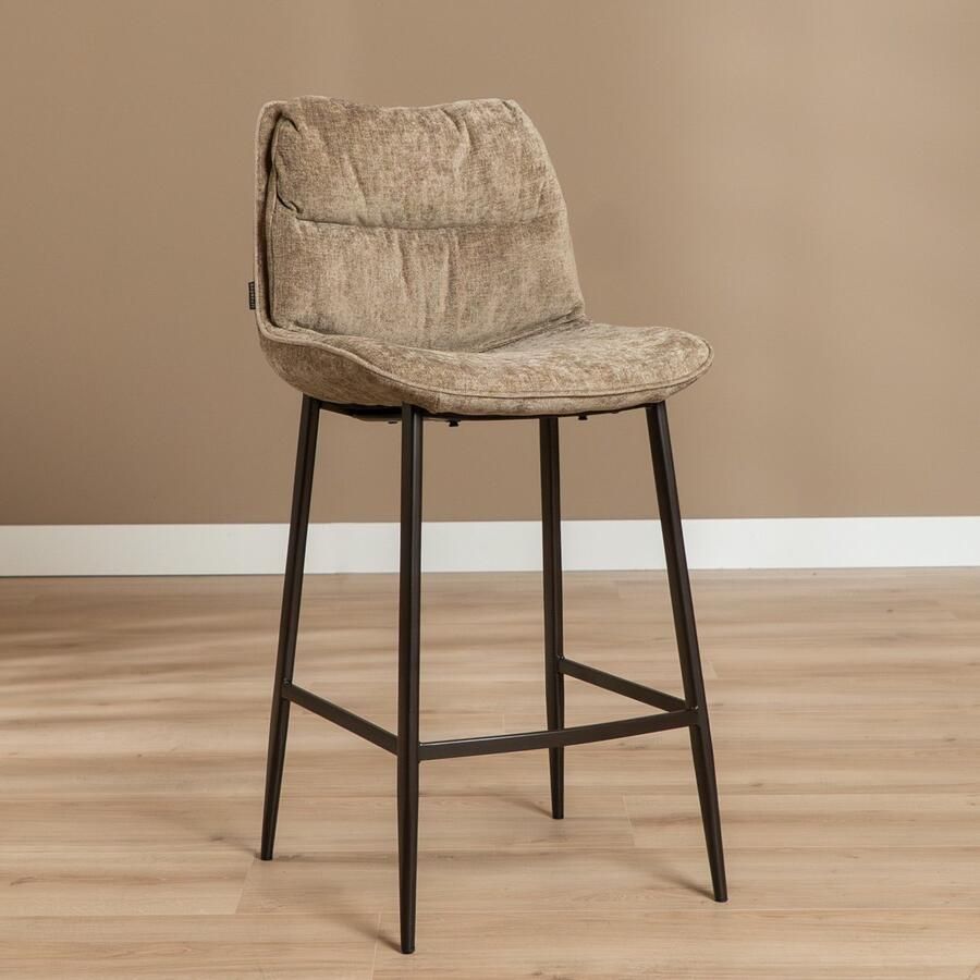 Bronx71 Velvet barkruk Trevi taupe barstoel