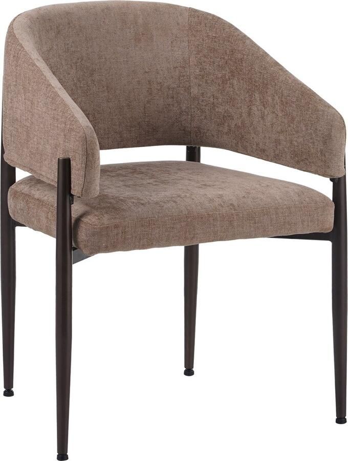 Bronx71 Velvet eetkamerstoel Bret taupe stoel - Foto 2