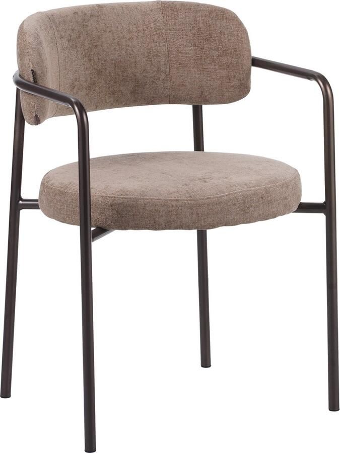 Bronx71 Velvet eetkamerstoel Gio taupe stoel - Foto 2