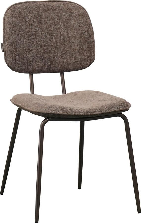 Bronx71 Velvet eetkamerstoel Javi bruin stoel - Foto 2