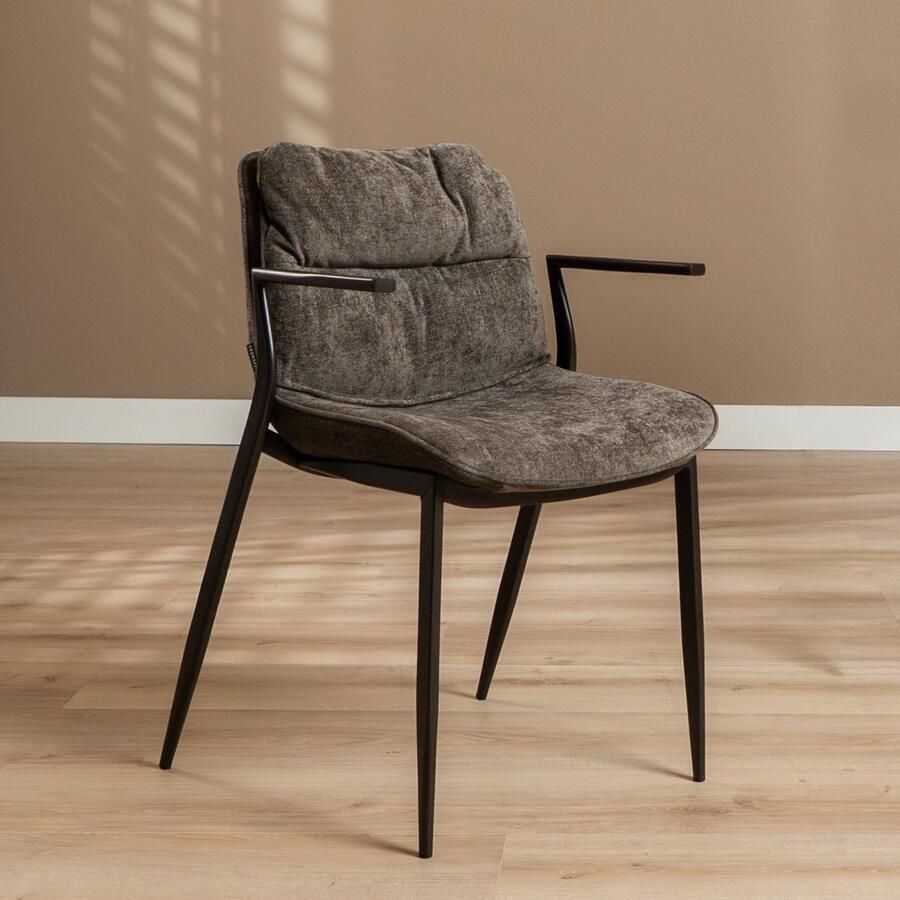 Bronx71 Velvet eetkamerstoel Trevi bruin stoel