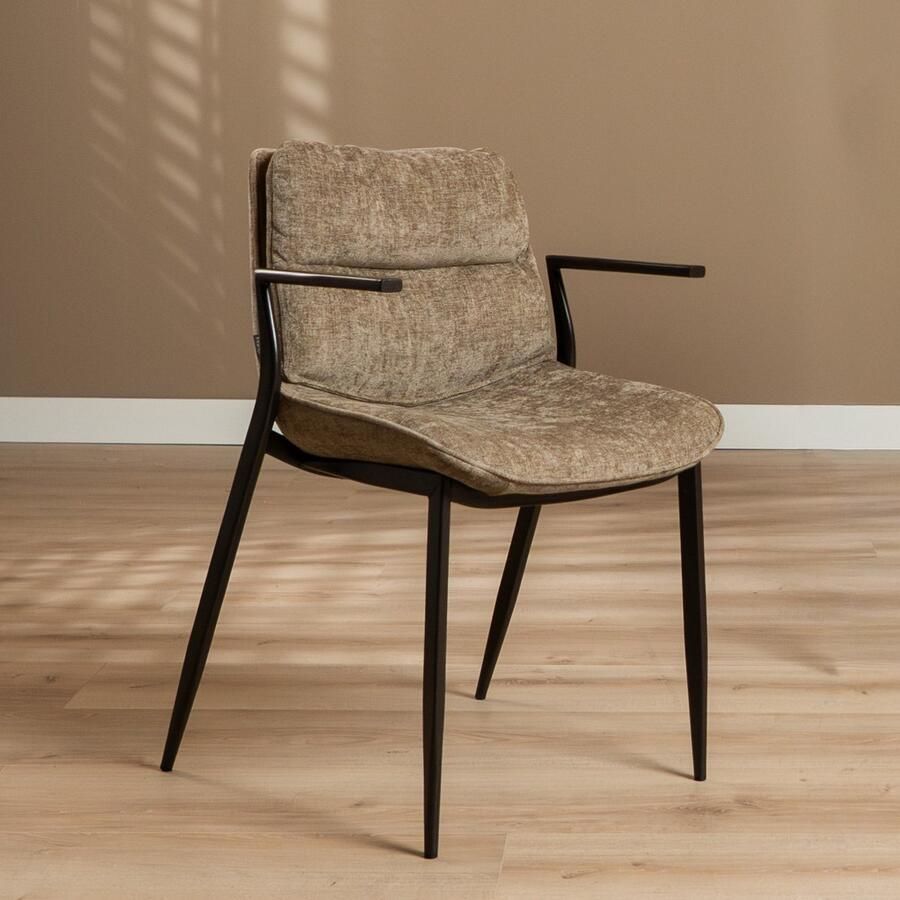 Bronx71 Velvet eetkamerstoel Trevi taupe stoel