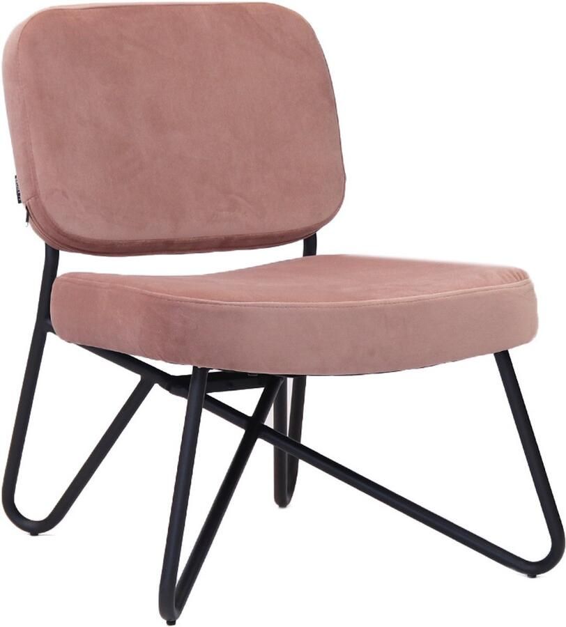 Bronx71 Fauteuil velvet Julia roze Zetel 1 persoons Relaxstoel Kleine fauteuil roze - Foto 4