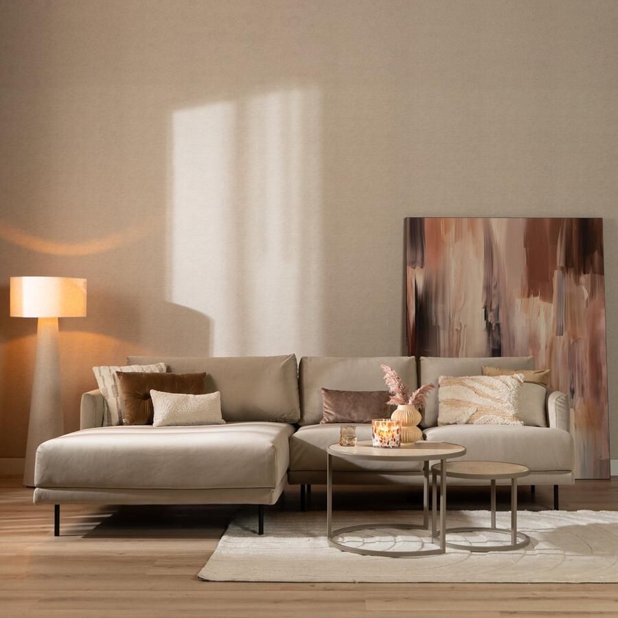 Bronx71 Velvet hoekbank Denver beige links.