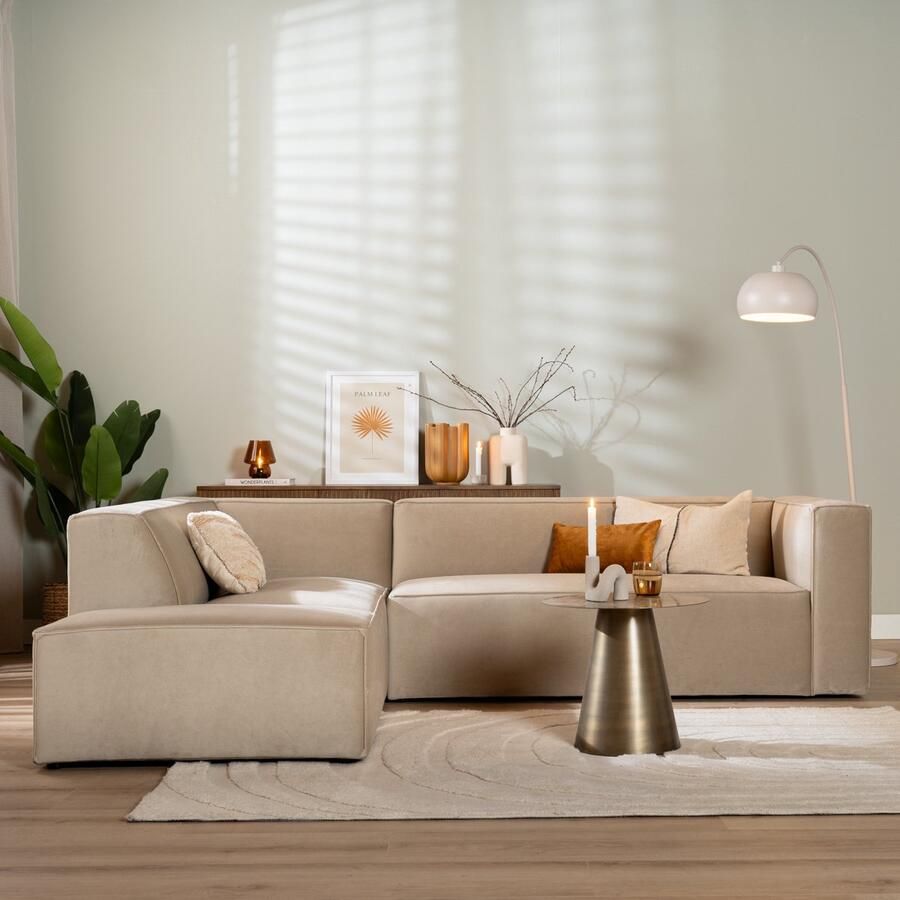 Bronx71 Velvet hoekbank Memphis beige links. - Foto 2