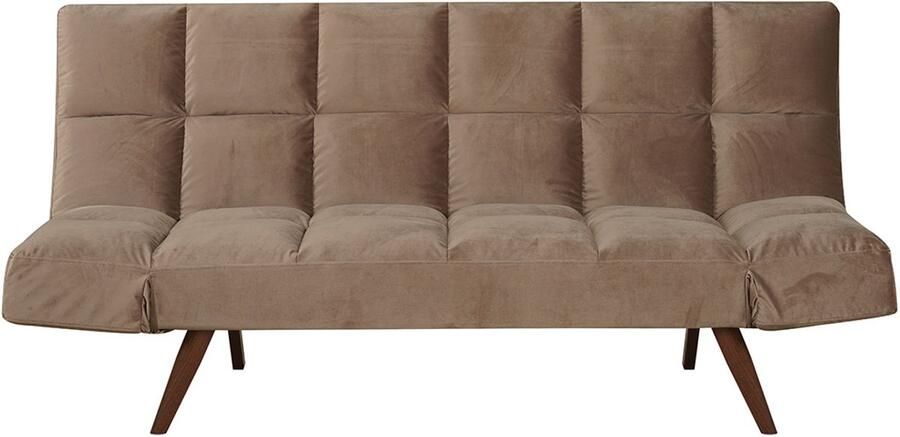 Bronx71 Velvet slaapbank 1 5 persoons Timo taupe Logeerbed Vouwbed Slaapstoel Zetelbed