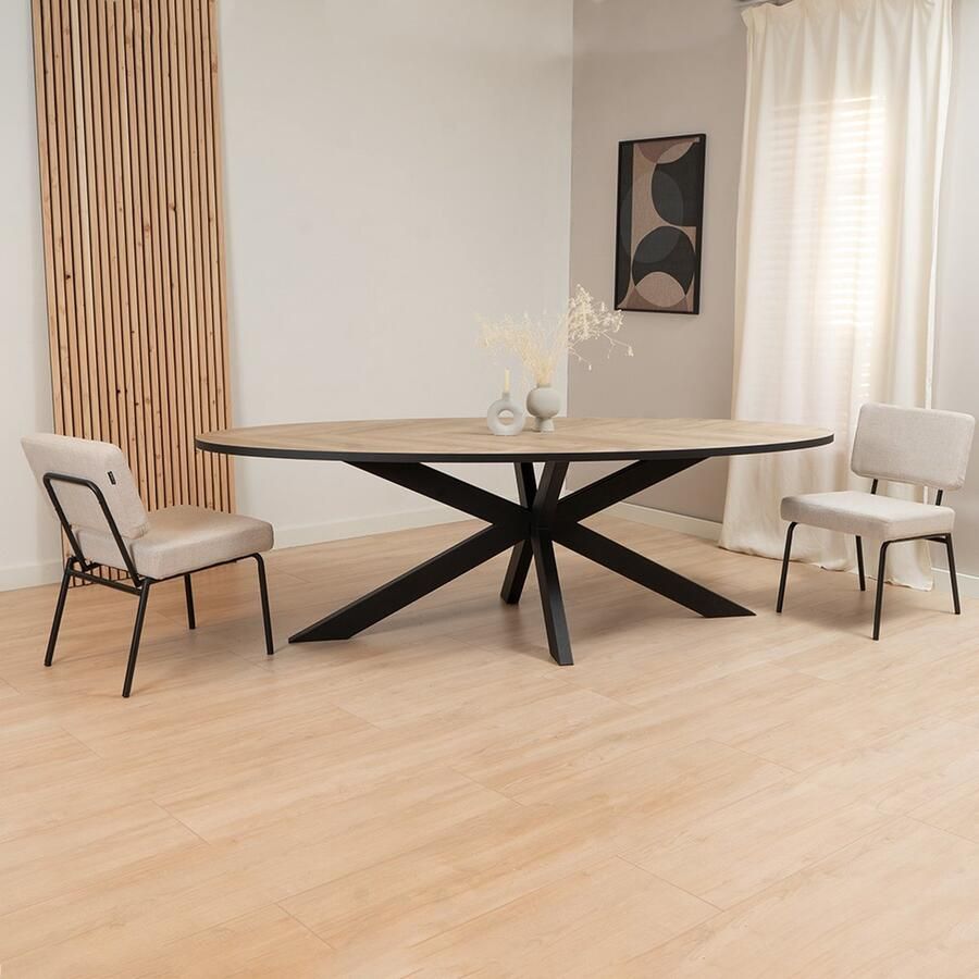 Bronx71 Visgraat eettafel ovaal Joren PVC 280 x 110 cm?