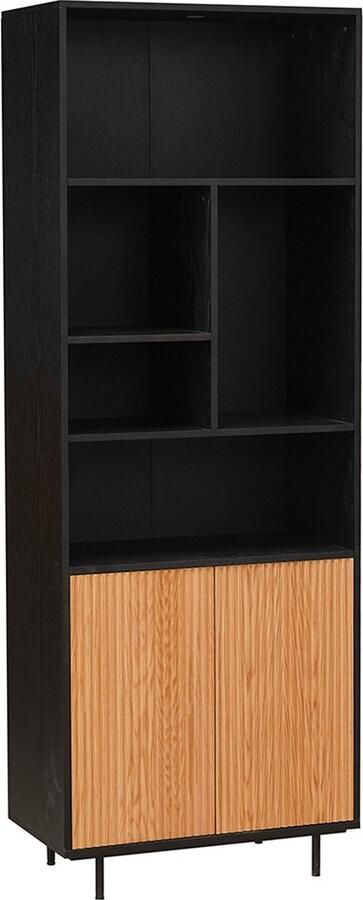 Bronx71 Wandkast Bradley zwart|blank eiken 80x220 cm - Foto 2