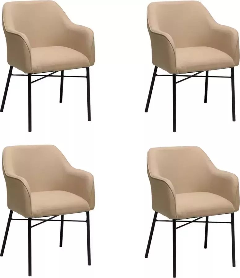 Bronx71 Scandinavische eetkamerstoel Vanja taupe Eetkamerstoelen set van 4