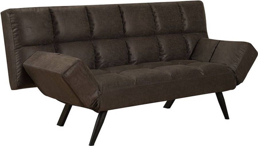 Bronx71 Slaapbank 1 5 persoons Timo antraciet eco-leer Logeerbed Vouwbed Slaapstoel Zetelbed