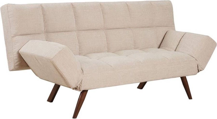 Bronx71 Slaapbank 1 5 persoons Timo gerecyclede stof beige Logeerbed Vouwbed Slaapstoel Zetelbed