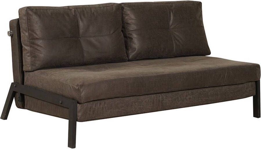 Bronx71 Slaapbank 2 persoons Mikko antraciet eco-leer Logeerbed Vouwbed Slaapstoel Zetelbed