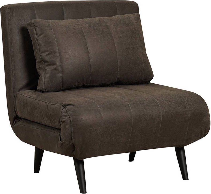 Bronx71 Slaapfauteuil Hanna antraciet eco-leer.