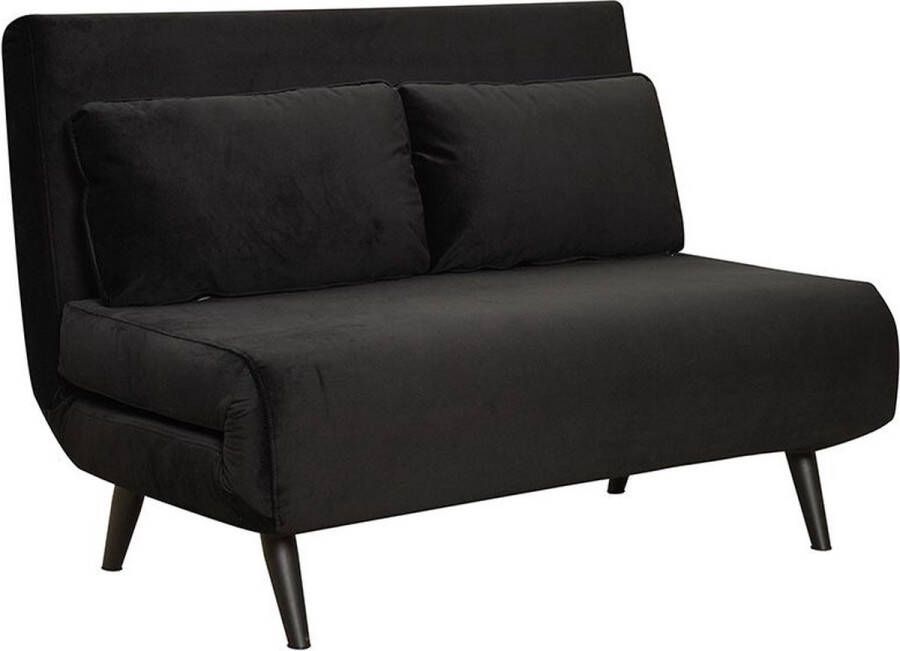 Bronx71 Velvet slaapbank 1 5 persoons Kristian zwart Logeerbed Vouwbed Slaapstoel Zetelbed