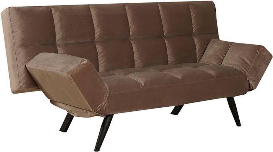 Bronx71 Velvet slaapbank 1 5 persoons Timo taupe Logeerbed Vouwbed Slaapstoel Zetelbed - Foto 2