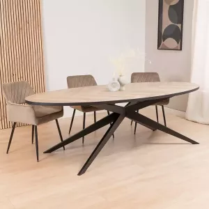 Bronx71 Visgraat eettafel ovaal Ilva PVC 240 x 110 cm