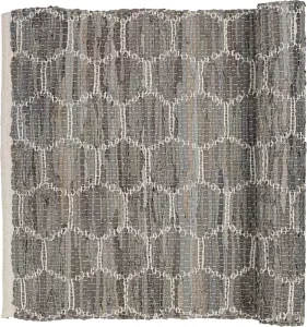 Broste Copenhagen rug 'patrik' leather cotton drizzle w60xl90cm