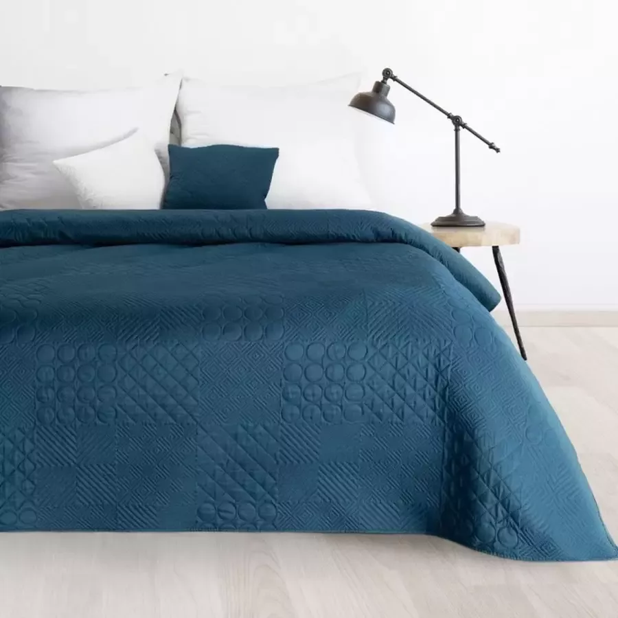 Brulo – beddensprei – Sprei – luxe bed – donker blauw 200x220 cm