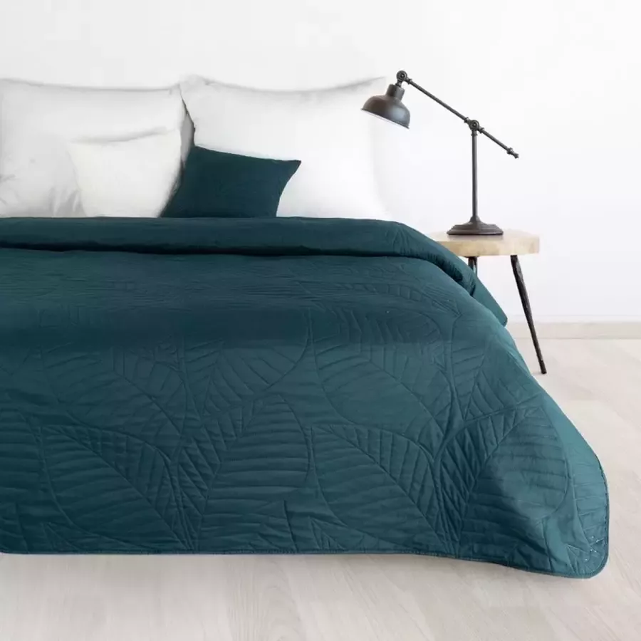 Brulo – beddensprei – Sprei – luxe bed – donker turkoois 220x240 cm