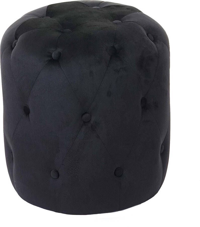 MCW Kruk -D22 voetenbankje 42x39cm MVG-gecertificeerd ~ fluweel zwart - Foto 2