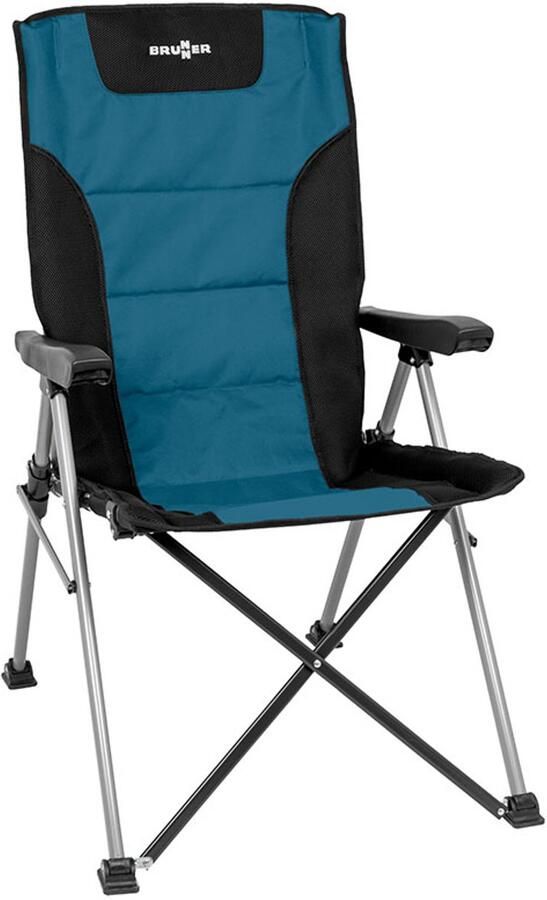 Brunner Klapstoel Raptor Highback Zwart Blauw Verhoogde rugleuning Stalen Frame Lichtgewicht 6 kg 120 kg Draagkracht