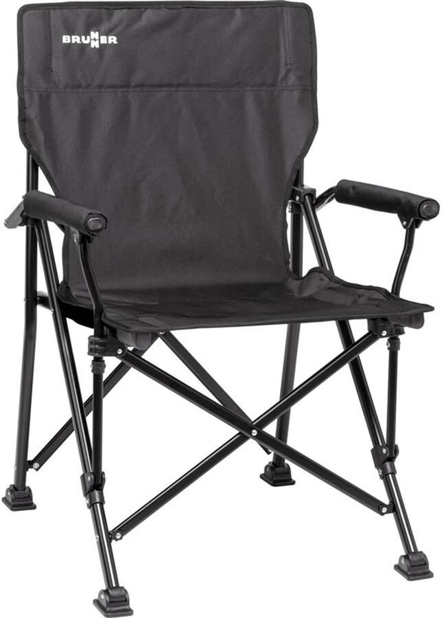 Brunner Klapstoel Cruiser Zwart Stalen Frame Versterkte Polyester Zitting Lichtgewicht 4 6 kg 110 kg Draagkracht 94 x Ø16 cm Ingeklapt