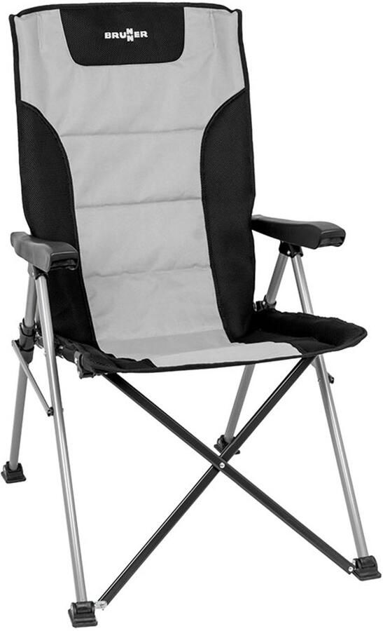 Brunner Klapstoel Raptor Highback Zwart Grijs Verhoogde rugleuning Stalen Frame Lichtgewicht 6 kg 120 kg Draagkracht