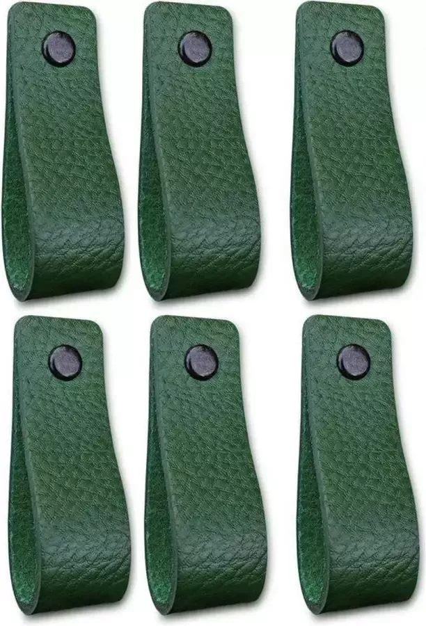 Brute Strength Leren handgrepen Olijf groen 48 stuks 16 5 x 2 5 cm incl. 3 kleuren schroeven per leren handgreep