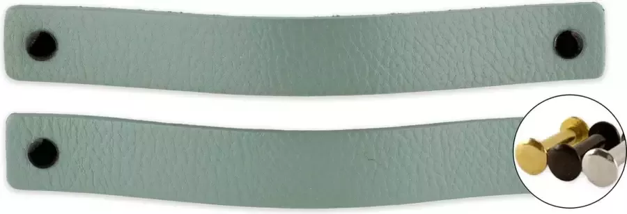 Brute Strength Leren handgrepen Vaalgroen 2 stuks 20 0 x 2 5 cm incl. 3 kleuren schroeven Handgrepen leer Leren meubelgreep Leren handvaten kast Leren lus Handgreep kast leer Leren greepjes Handvat leer Leren deurgreep Leren handgreep