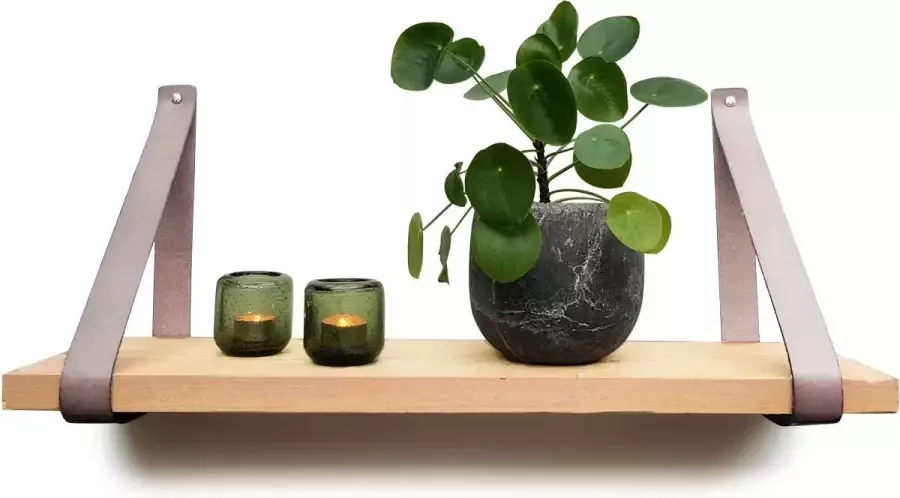 Brute Strength Leren plankdragers Licht grijs 6 stuks Echt leer Grijze plankendragers Wandplank industrieel Legplankdrager Schapdrager