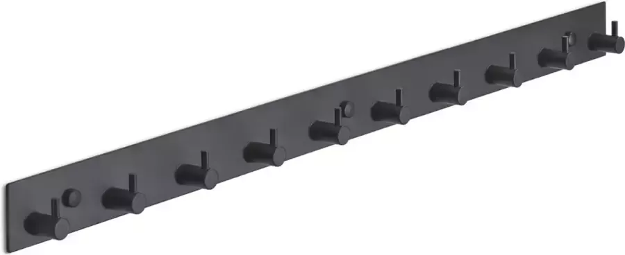 Brute Strength RVS Kapstok 10 haaks 67 cm Mat Zwart Wandkapstok Hangende Design Muurkapstok Handdoekrek