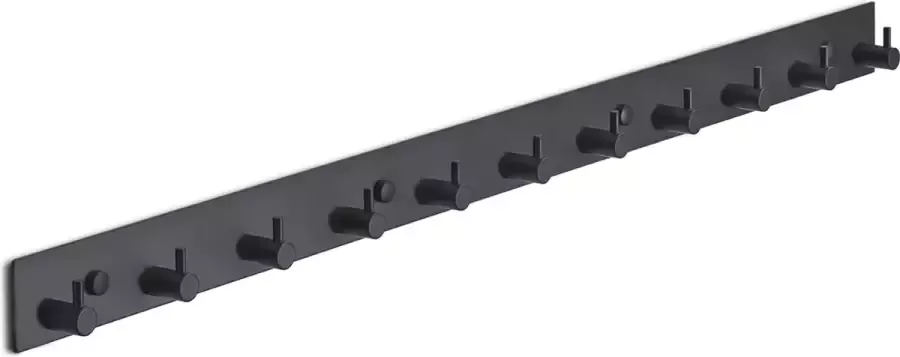 Brute Strength RVS Kapstok 11 haaks 74 cm Mat Zwart Wandkapstok Hangende Design Muurkapstok Handdoekrek