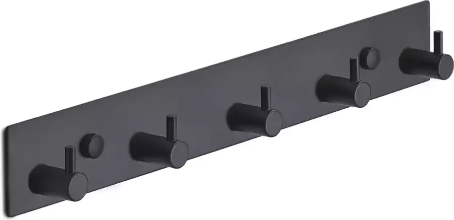 Brute Strength RVS Kapstok 5 haken 32 cm Mat Zwart Wandkapstok industrieel Hangend Design Muurkapstok Handdoekrek