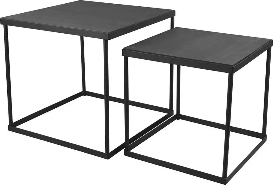 Bse Bijzettafel Trion Stika 2 stuks Bijzettafeltjes Zwart