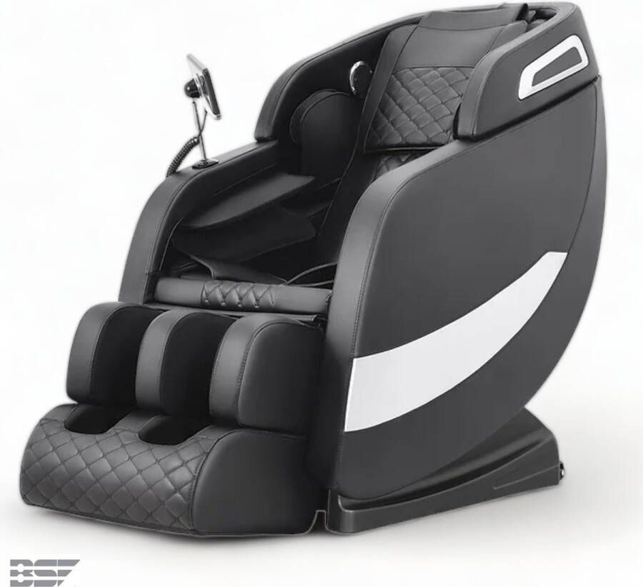 BSF Massagestoel Model Zwart Shiatsu Massagestoel Volledig Automatisch Fauteuil Ontspanning Leer 75 x 140 x 110 cm