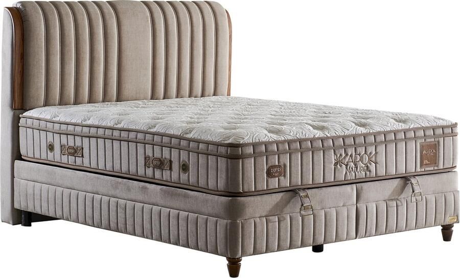 BSS Bedding YATAS Ionic Energy Boxspring 90x200 cm Complete Boxspring Pocketvering Boxspring met Opbergruimte Slaapkamerbed 1 x Matras 1 x Bedbox 1 x Hoofdbord- Stijlvol Comfortabel - Foto 2