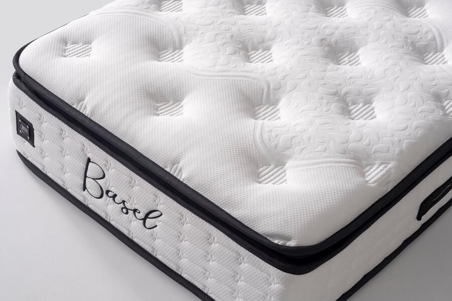 BSS Bedding Basel Matras 90x200 Matras 30 cm dik Orthopedisch Matras 7 Zones Gemiddeld Matras Hypoallergeen Ademend en met Geïntegreerde Topmatras