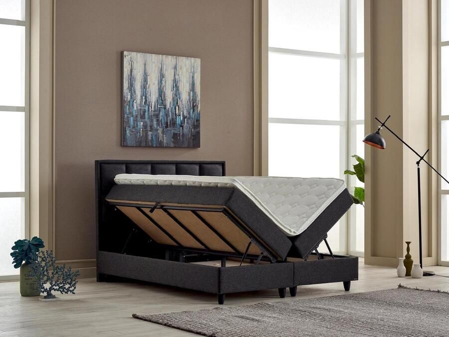 BSS Bedding Bambi Thermo Control Bed Boxspring Set Complete Boxspring 180x200 Slaapkamerbed 1 x Matras met Topper 2 x Bedbox 1 x Hoofdbord Wit - Foto 2