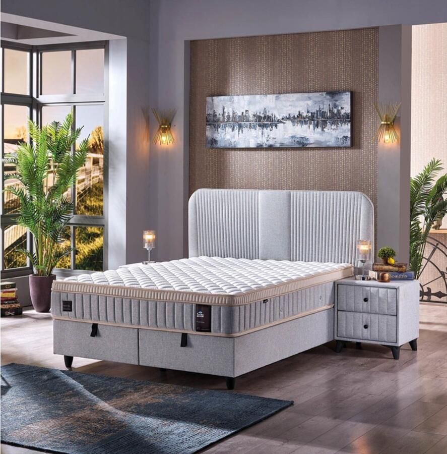 BSS Bedding Florence Complete Boxspring Kingsize Bedden Boxspring 180x200 Slaapkamerbed 1 x Matras met Topper 2 x Bedbox 1 x Hoofdbord - Foto 4