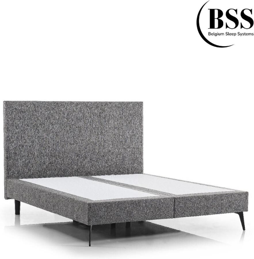 BSS Bedding Milano Boxspring Onderbox Zonder Matras Luxe Stoffering 140x200 cm Grijs