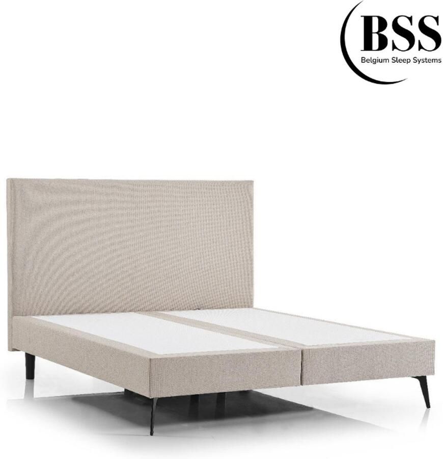 BSS Bedding Milano Boxspring Onderbox Zonder Matras Luxe Stoffering 140x200 cm Beige