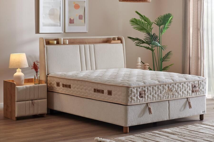 BSS Bedding PointHome Natura Boxspring USB Oplaadpoort en LED Verlichting Inclusief Dekbed Boxspring met Opbergruimte 140x200 New Deluxe Edition - Foto 2