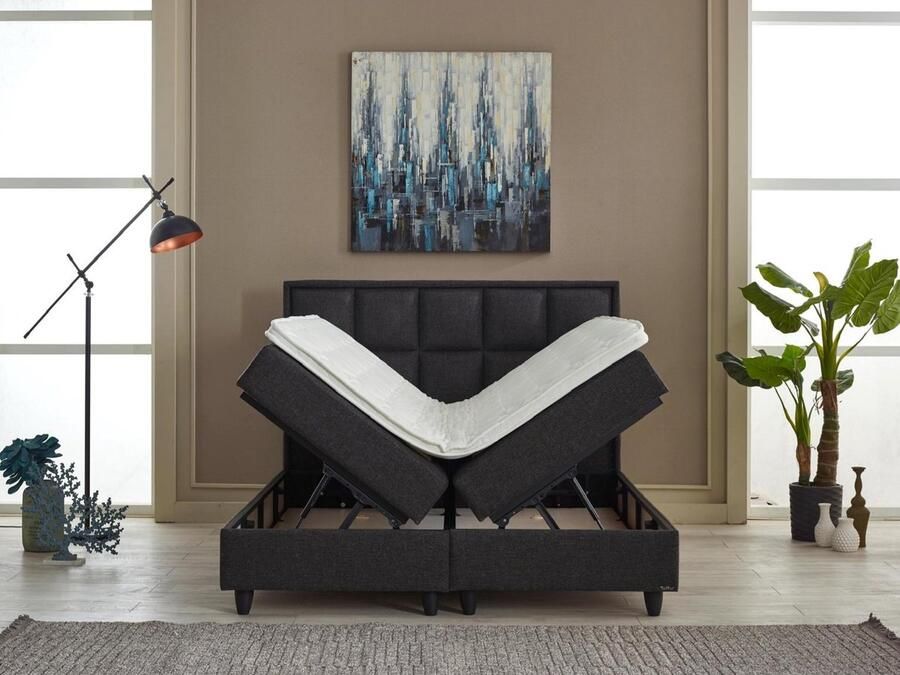 BSS Bedding Vlinder Boxspring Complete Boxspring 140x200 Boxspring met Opbergruimte Slaapkamerbed Bedden Bed Set 1 x Matras met Topper 2 x Bedbox 1 x Hoofdbord - Foto 2