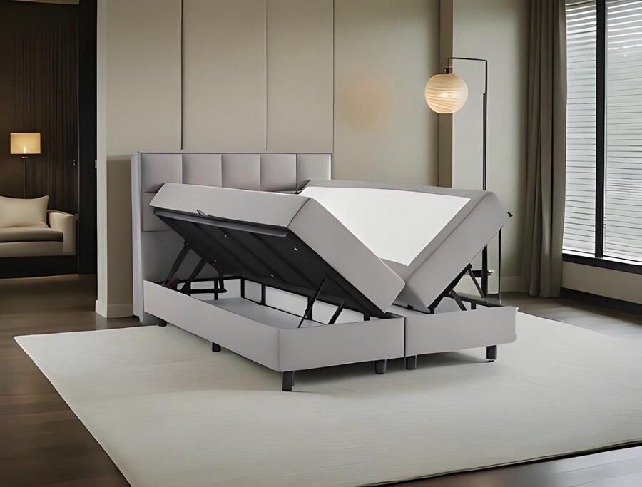 BSS Bedding Vlinder Boxspring Complete Boxspring 160x200 Boxspring met Opbergruimte Slaapkamerbed Bedden Bed Set 1 x Matras met Topper 2 x Bedbox 1 x Hoofdbord